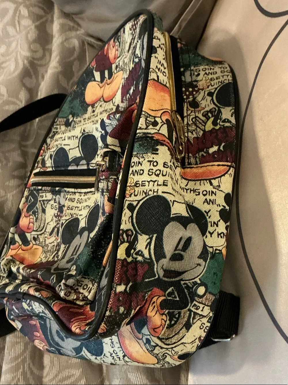 disney Vintage Comic Mickey Mini Backpack - Black, Cream, Green, Orange
